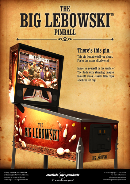 The Big Lebowski Pinball Machine *DEPOSIT ONLY*